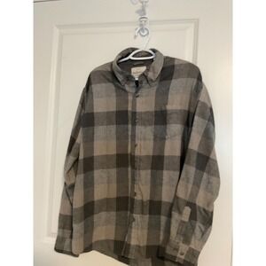 WEATHERPROOF Mens XL Plaid Flannel Black Grey Grunge Y2K Cotton
